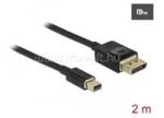 Delock kábel Mini DisplayPort > DisplayPort 8K 60Hz tanúsítvánnyal 2m (DL84928) (DL84928)