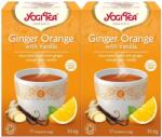 YOGI TEA 2x Bio gyömbértea készlet, Narancsos és vaníliás ízzel, 17 tasak, 30.6 g
