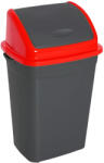 PLANET Billenőfedeles szelektív hulladékgyűjtő szemetes Antracit-Piros 50L (UP011PP)