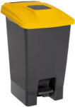 PLANET Pedálos szelektív hulladékgyűjtő szemetes nyomófedeles nyílással Antracit-Sárga 100L (UP229S)