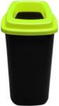 Plafor Sort szelektív hulladékgyűjtő szemetes Fekete-Zöld 28L (PL683-02)
