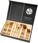 TRENDY S TRENDY'S rozsdamentes acél evőeszköz készlet, 24 db, 6 személyes, arany (TCM-10G)