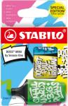STABILO Textmarker Stabilo Boss mini by Snooze One, 3 szín/készlet, kék, sárga, zöld, karton tok (SW070361)