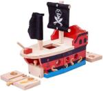 Bigjigs Toys Jucarie din lemn Bigjigs - Corabia piratilor (BJT258)