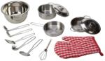 Bigjigs Toys Set de joacă Bigjigs - Ustensile de bucătărie, din oțel inoxidabil (BJ606) Bucatarie copii