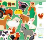 DJECO Set de magneți din lemn Djeco - Farm, 24 de bucăți (DJ03127)