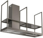 Faber T-Shelf EV8 Titanium Matt A180 Sziget páraelszívó LED világítás 1 db motor, 710 m3/h, 50-69 dB zajszint, 180 cm széles, B Energiaosztály (T-Shelf EV8 Titanium Matt A180)