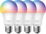 Tp-Link Tapo Set 4 becuri smart Wi-Fi, RGB, intensitate ajustabila, 2700-6500K, 806 lm, E27 - TP-Link Tapo TapoL530E(4-pack) (TapoL530E(4-pack))