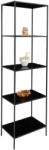 House Nordic Vita polc 5 polccal, fekete, fekete kerettel, 51x36x170 cm (3001070) - geminiduo