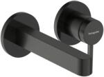 Hansgrohe Finoris Egykaros mosdócsaptelep falsík alatti szereléshez, 16, 8 cm-es kifolyóval, Szálcsiszolt Fekete Króm 76051340 (76051340)