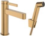Hansgrohe Finoris Egykaros mosdócsaptelep 110, bidé kézizuhannyal és 160cm-es zuhanytömlővel, Szálcsiszolt Bronz 76210140 (76210140)