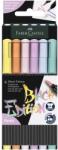 Faber-Castell Carioci cu varf pensula, 6 culori/set pastel, FABER-CASTELL Black Edition (FC116453)