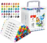 Deli Markere sketching cu 2 capete 1 mm/7 mm, 48 culori/set, DELI (DLE70803-48)
