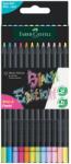 Faber-Castell Creioane colorate pastel si neon, 12 buc/set, Black Edition FABER-CASTELL (FC116410)