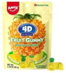 Amos Sweets 3D-s Ananász Gyümölcsformájú Gluténmentes Ananászlével Töltött Gumicukor 65g