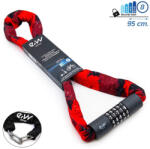  Számzáras rollerzár (5 digites, piros-fekete szövet)