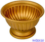  Műanyag kerek talpas bordás tál D26cm M16cm - Arany