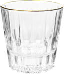Clayre & Eef Set 6 pahare sticla transparenta aurie Ø 9x9 cm / 200 ml (6GL5009) Pahar