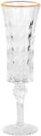 Clayre & Eef Set 6 pahare sampanie sticla transparenta aurie Ø 6x20 cm / 100 ml (6GL5011) Pahar