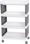 Magic home Comoda/raft plastic, MagicHome, pe roti, 4 polite, gri si alb, max 25 kg, 49x29x75.5 cm (2212845) - edanco Comoda