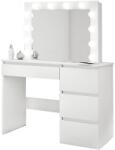 Artool Masa de toaleta/machiaj, alba, cu oglinda si LED-uri, Irina, 94x43x141 cm (54485)