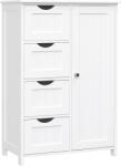 LEOBERT Dulap baie, Artool, MDF, 2 rafturi, 4 sertare, 1 usa, alb, 55x30x82 cm (2306_1) - edanco