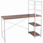 Jumi Birou calculator, Jumi, pal melaminat, otel, 3 rafturi, natur si alb, 120x52x120 cm (CM-305366)
