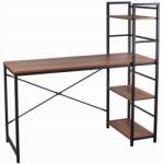 Jumi Birou calculator, Jumi, pal melaminat, otel, 3 rafturi, natur si negru, 120x52x120 cm (CM-305359)