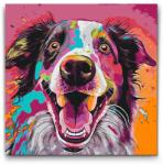  Festés számok szerint - Kutya világító színekkel Méret: 50x50cm, Keretezés: Műanyagtáblával