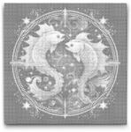  PontPöttyöző - Halak Méret: 50x50cm, Keretezés: Keret nélkül (csak a vászon), Szín: Kék