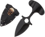 Depox Cutit tactic de camping DEPOX®, Death Valley, 8 cm, negru, teaca inclusa (F83)