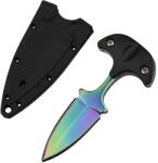 Depox Cutit tactic de camping DEPOX®, Rainbow Valley, 7.5 cm, multicolor, teaca inclusa (I249)