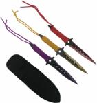 Depox Set trei cutite de aruncat, Ninja Assasin, otel inoxidabil, 19 cm, multicolor, teaca inclusa (F109)