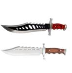 Depox Pachet doua cutite de vanatoare, Bowie, otel inoxidabil, 38 cm, teaca inclusa (I140 + I141)