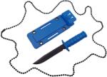 Depox Cutit tactic de vanatoare DEPOX®, Military Convoy, 10 cm, teaca cu lant inclusa, albastru (I257)