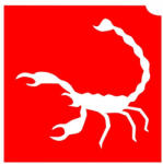  4x4cm Csillámtetoválás sablon 20 skorpió