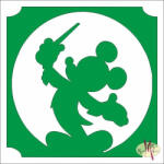  5x5 cm-es Csillámtetoválás sablon - Mickey mouse 442 - mkbazar