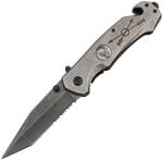 Depox Briceag de vanatoare full metalic DEPOX®, Future Adventure, otel inoxidabil, 23 cm, argintiu (I14)