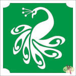  Csillámtetoválás sablon 5x5 cm-es - Páva 469