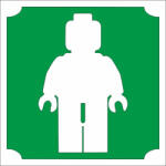  5x5 cm-es Csillám tetoválás sablon - Lego ember 457