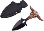 Depox Cutit tactic de vanatoare DEPOX®, Death Valley, 9 cm, negru, teaca cu prindere curea (I251)