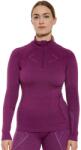 BRUBECK EXTREME MERINO Női merinó gyapjú cipzáras aláöltözet felső - Bíbor - t-active