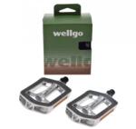 WMX Set 2 pedale Wellgo din aluminiu cu insertii antiderapante pentru bicicleta, filet 9 16, culoare negru argintiu (AWR0084)