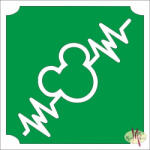  5x5 cm-es Csillámtetoválás sablon - Mickey mouse 397 - mkbazar