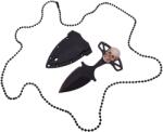 Depox Cutit tactic de vanatoare DEPOX®, Dead Silence, 8 cm, negru, teaca cu lant inclusa (I267)
