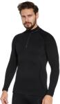 BRUBECK EXTREME MERINO Férfi merinó gyapjú cipzáras aláöltözet felső - Fekete