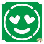  5x5 cm-es Csillámtetoválás sablon - Emoji, smiley 234 - mkbazar
