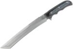 DEPOX Maceta de vanatoare DEPOX®, Seax Blade, 45 cm, otel inoxidabil, gri, teaca piele inclusa (I196)