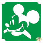  5x5 cm-es Csillám tetoválás sablon - Mickey egér 281
