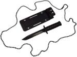 Depox Cutit tactic de vanatoare DEPOX®, Military Specialist, 10 cm, teaca cu lant inclusa, negru (I263)